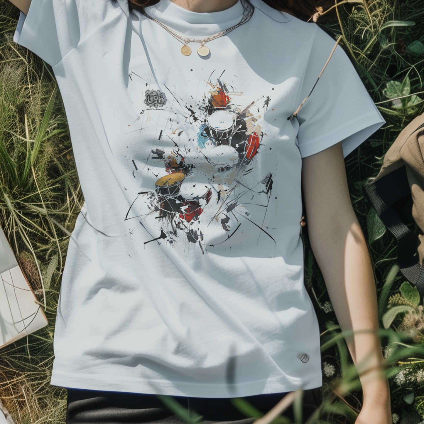 African Percussion Abstract Graphic T-Shirt