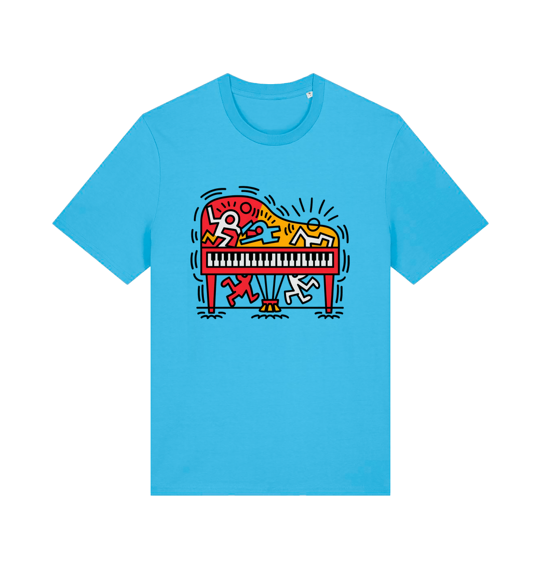 Aqua Blue Printed T-shirt