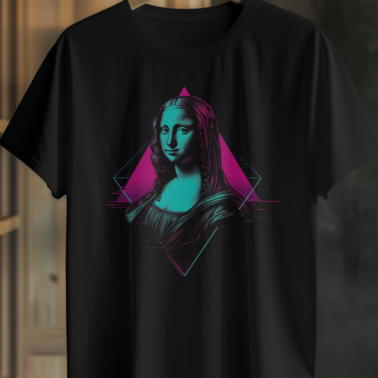 Synthwave MonaLisa Graphic T-Shirt