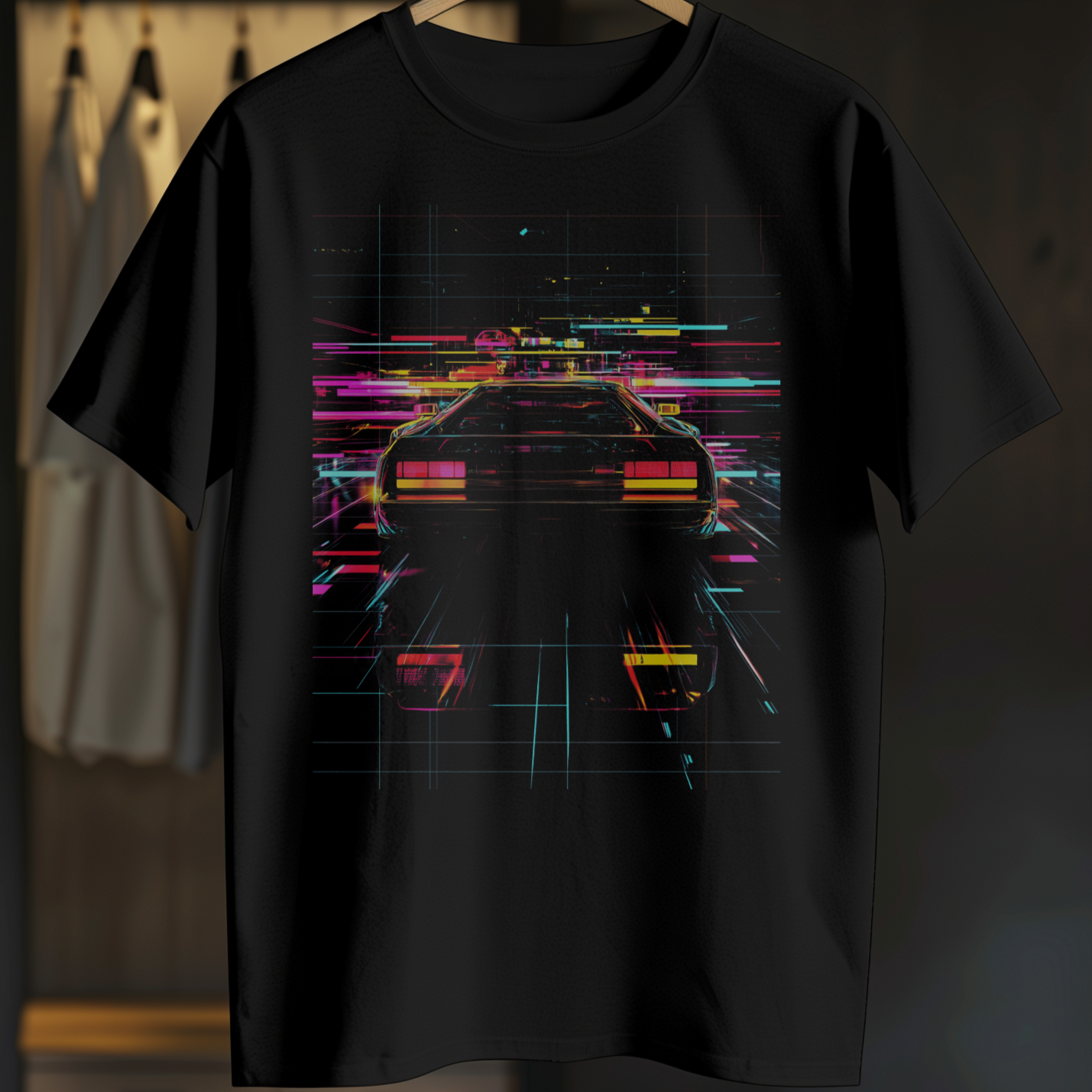 Synthwave Car Abstract Art Graphic T-Shirt