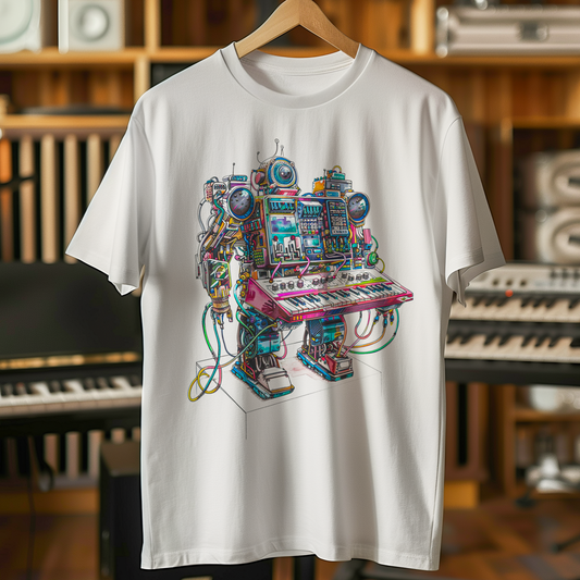 Cyborg Synth Ruler Graphic T-Shirt