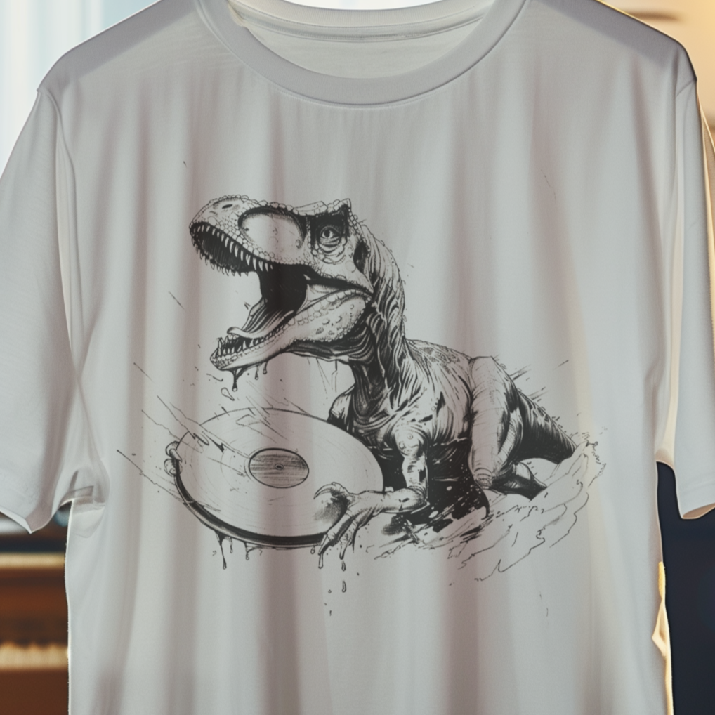 Dinosound Vinyl Deejay Graphic T-Shirt