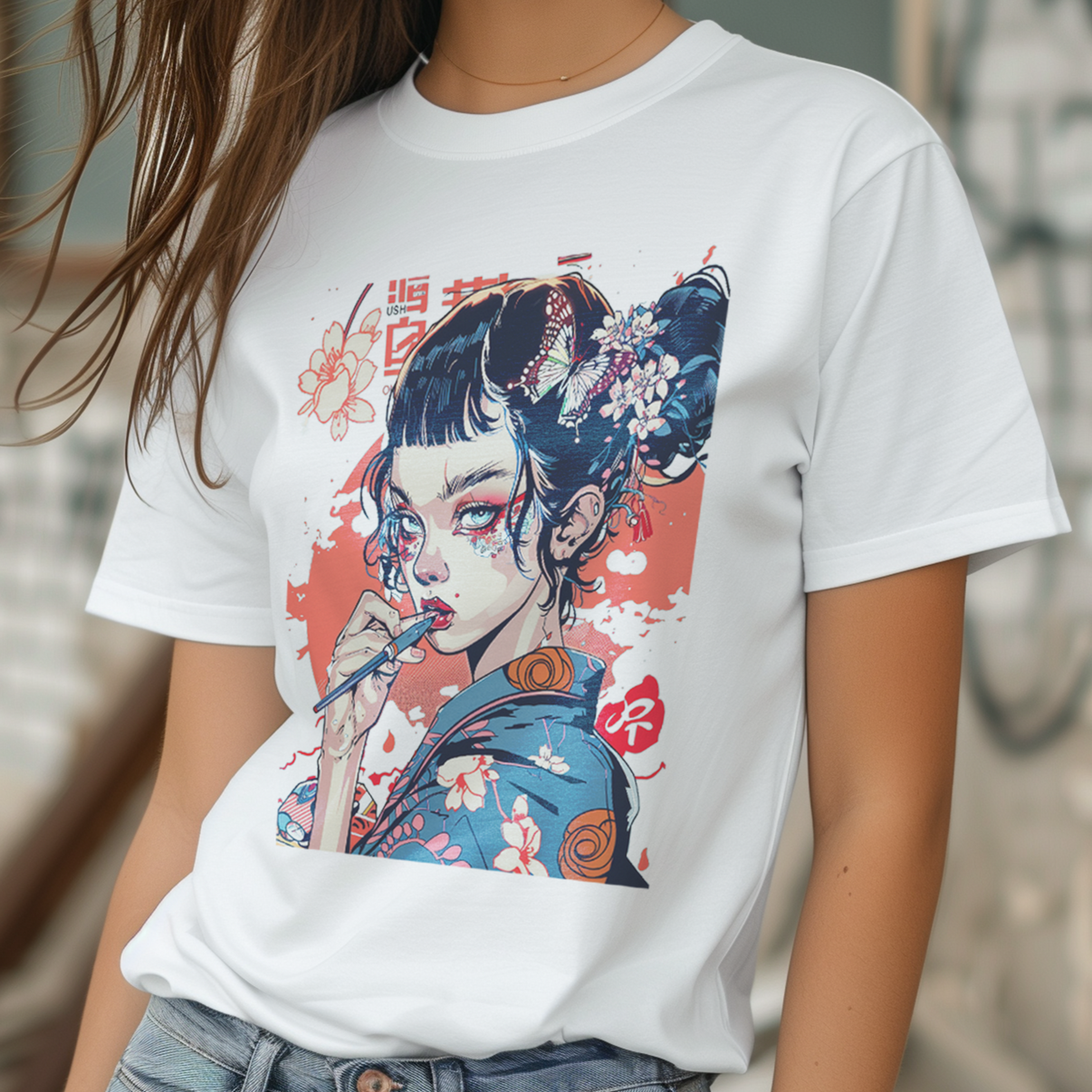 Japanese Art Girl Pop Art T-Shirt