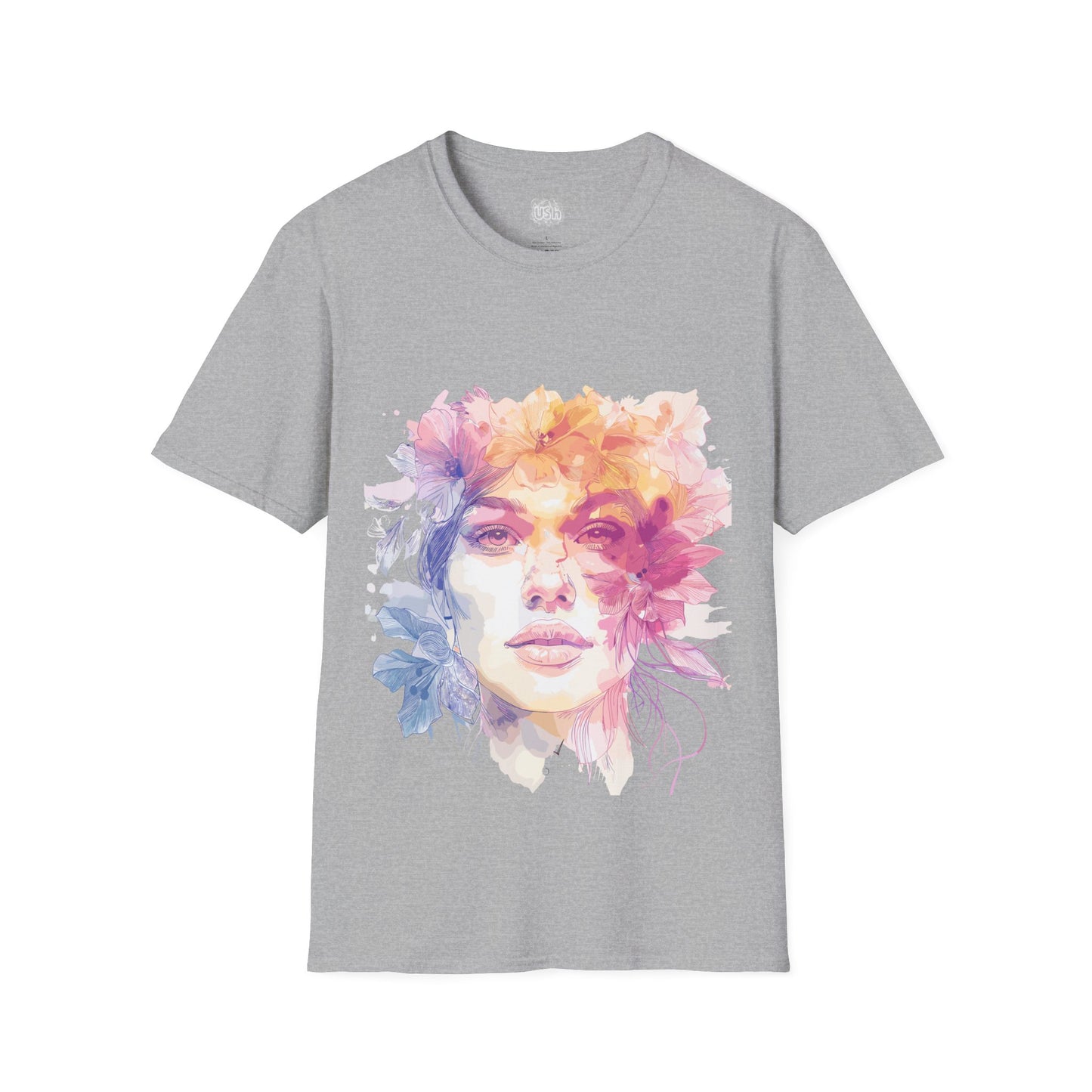 Girl Petal Floral Portrait T-Shirt