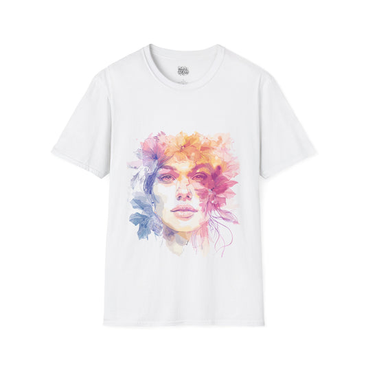 Girl Petal Floral Portrait T-Shirt