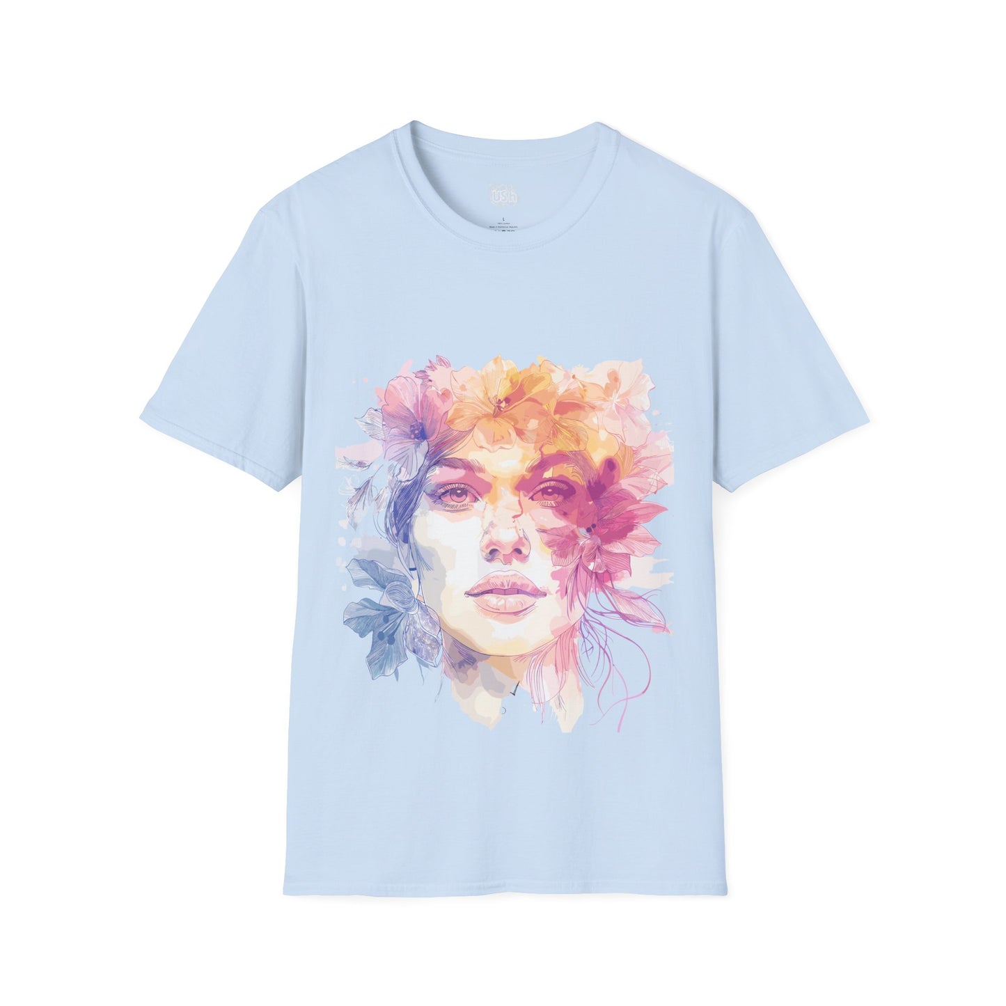 Girl Petal Floral Portrait T-Shirt