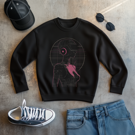 Cyber Girl Graphic Sweatshirt