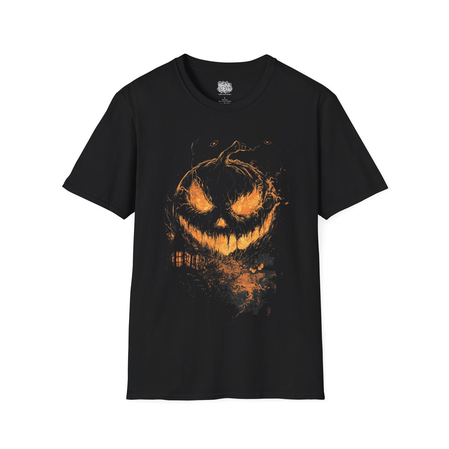 Pumpkin On Fire Graphic Halloween T-Shirt