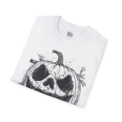 Scary PumpK BW Graphic Halloween T-Shirt