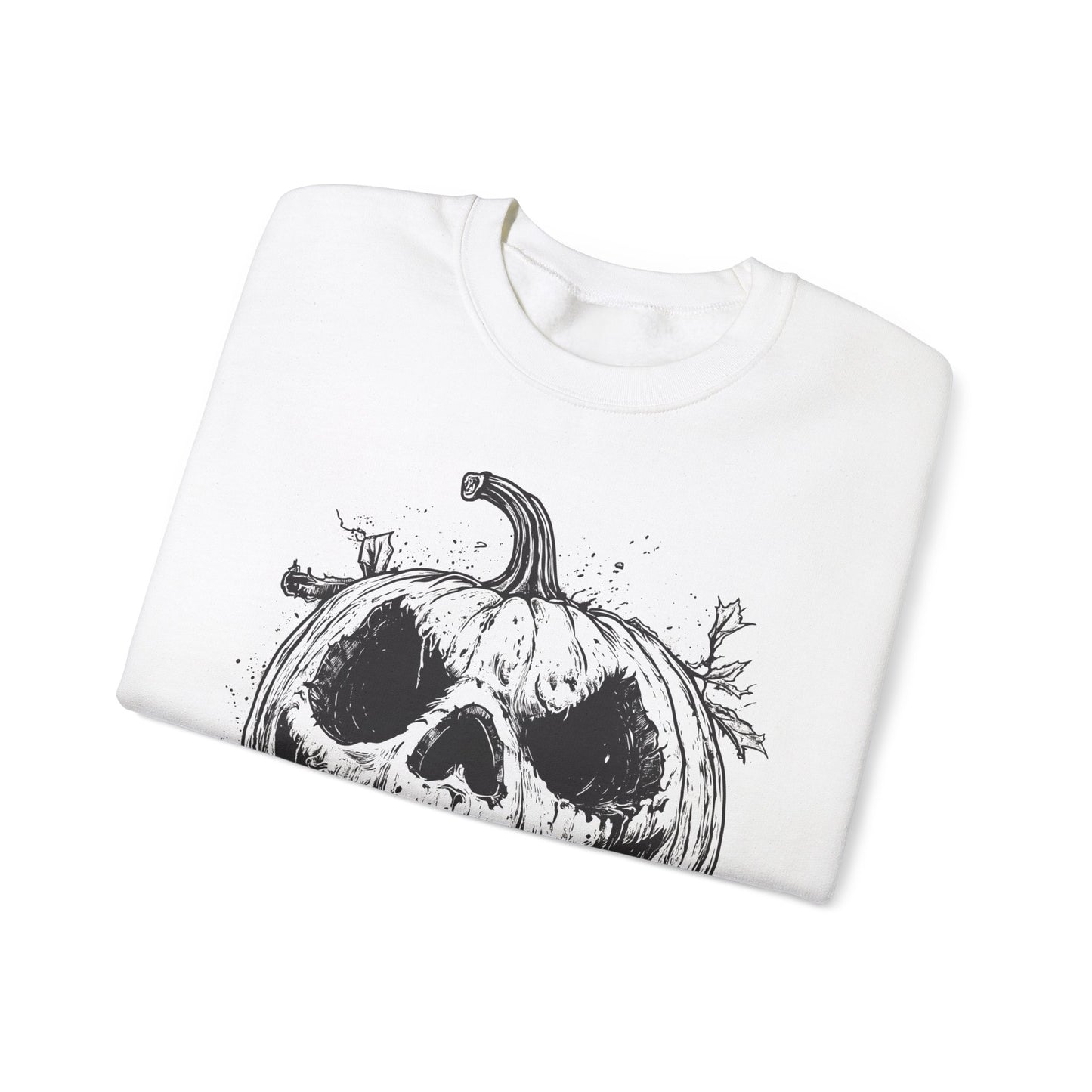 Scary PumpK BW Halloween Graphic Sweatshirt