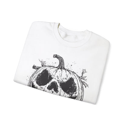 Scary PumpK BW Halloween Graphic Sweatshirt