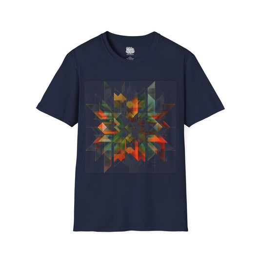 Abstract Digital Flower Graphic T-Shirt