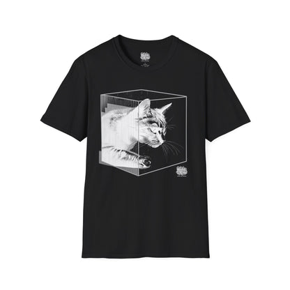 Cat Abstract Art Cube Graphic T-Shirt