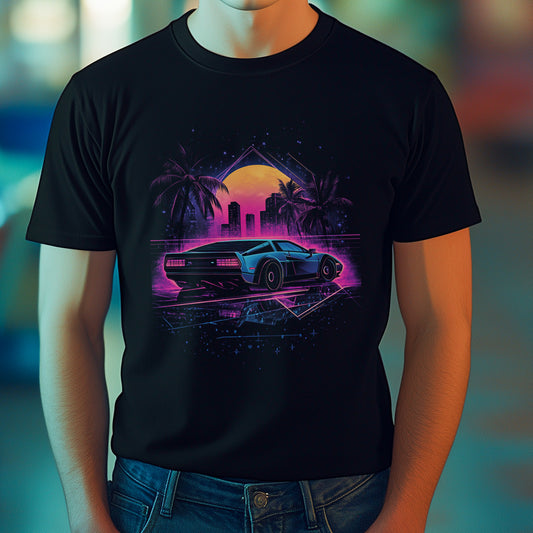 Retrowave Sport Car Graphic T-Shirt