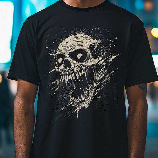 Old Skull Graphic Halloween T-Shirt