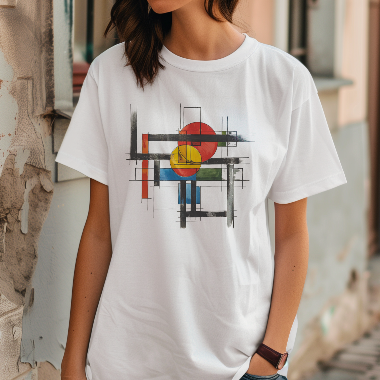 Abstract Artistic Color Graphic T-Shirt