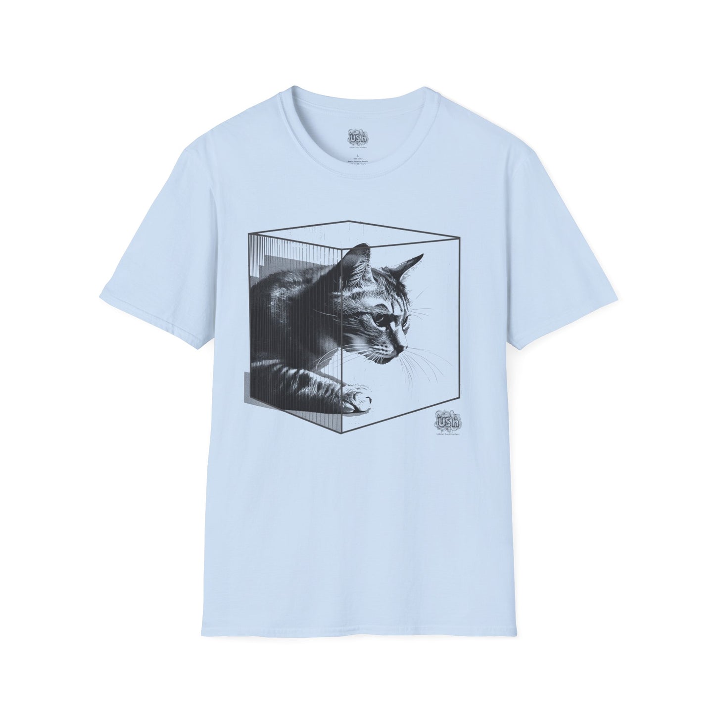 Cat Abstract Art Cube Graphic T-Shirt