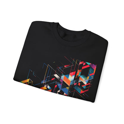 Abstract Geometric Hue Graphic Sweatshirt