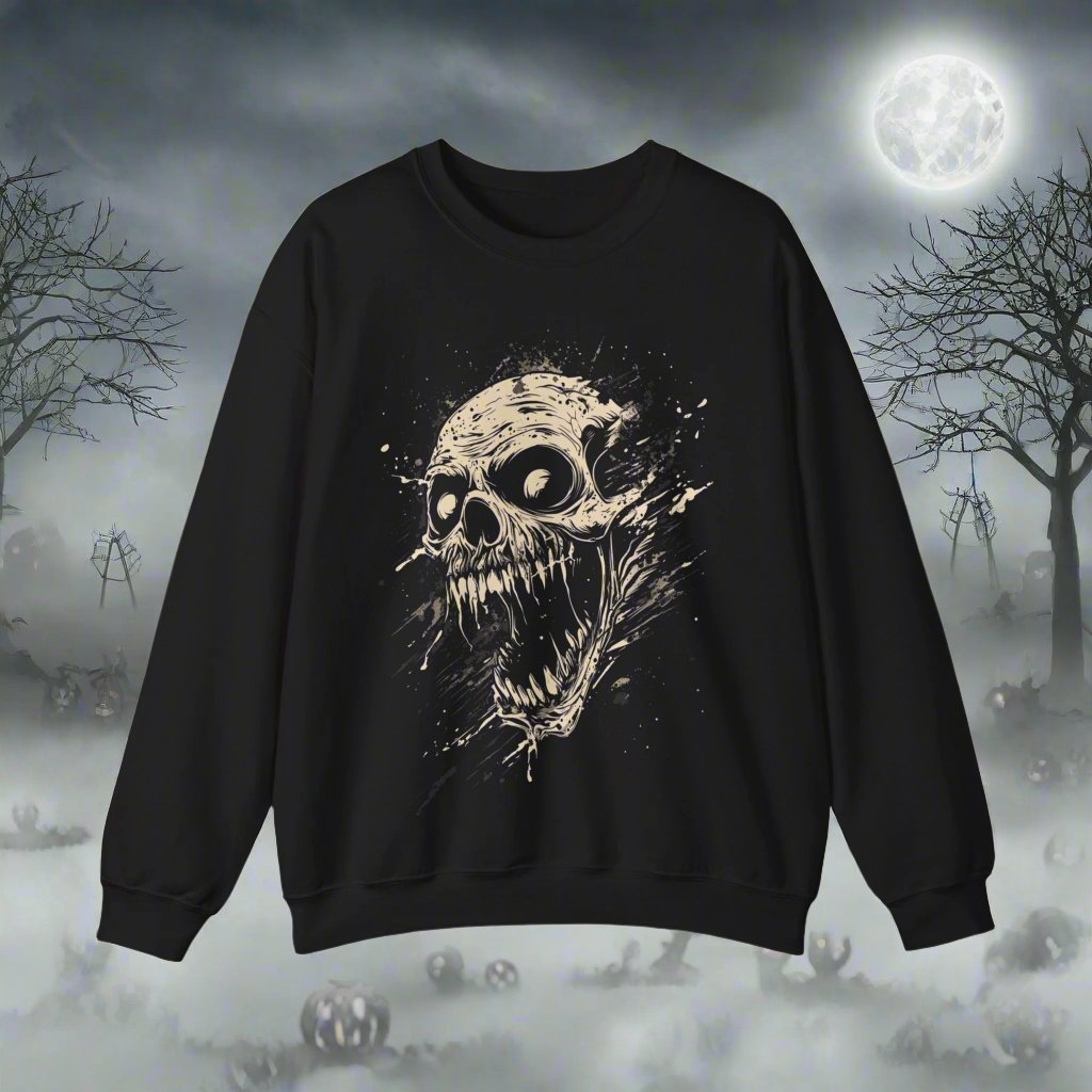 Old Skull Graphic Halloween Graphic Sweatshirt