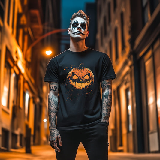 Pumpkin Terror Graphic Halloween T-Shirt