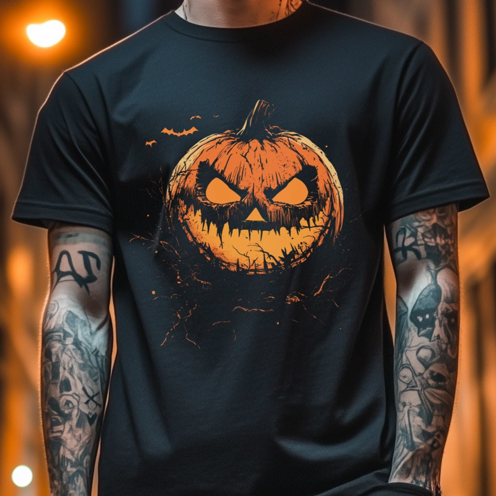 Pumpkin Terror Graphic Halloween T-Shirt