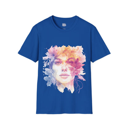 Girl Petal Floral Portrait T-Shirt