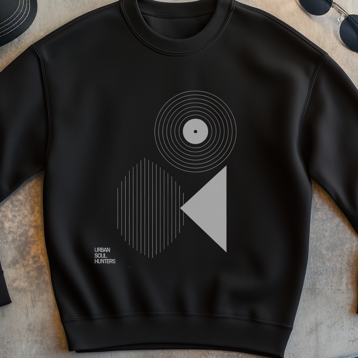 Abstract Records Graphic Sweatshirt