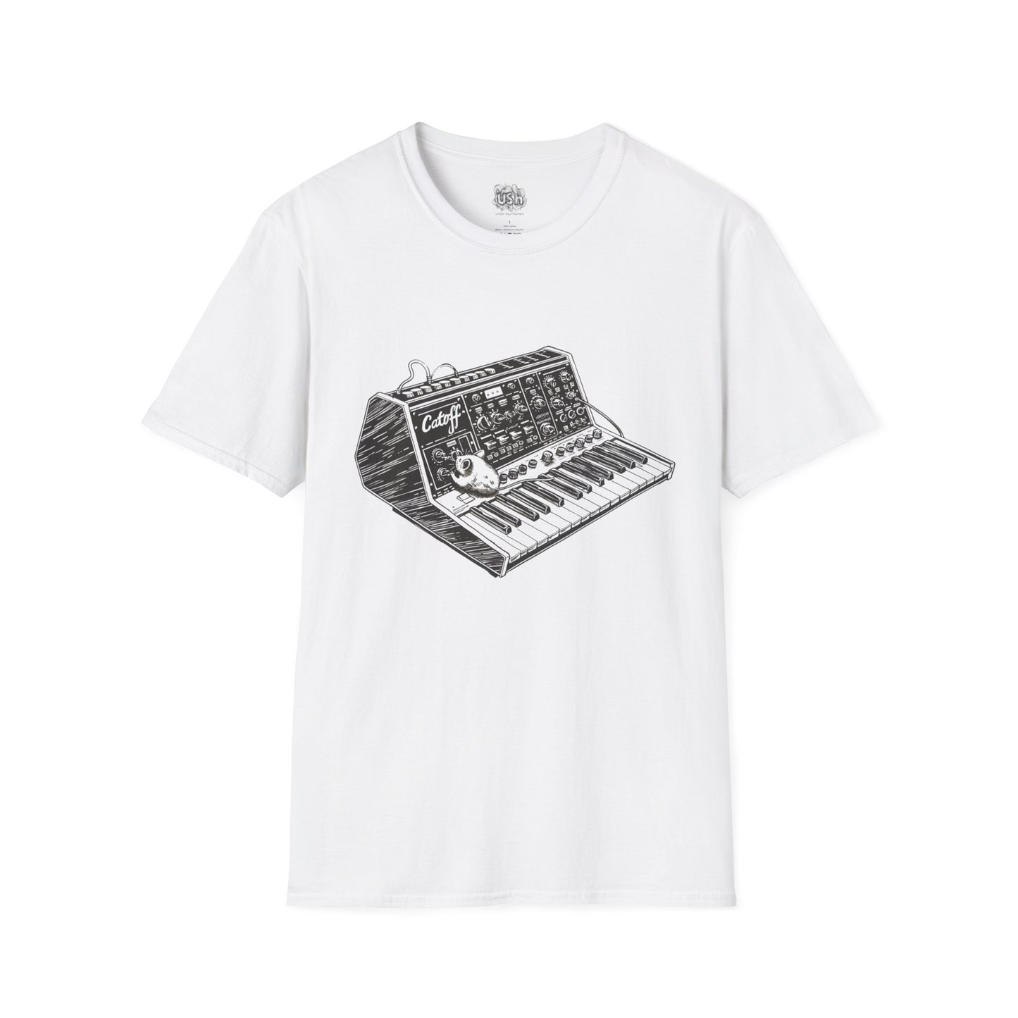 Funny Mouse on Synthesizer Catoff T-Shirt