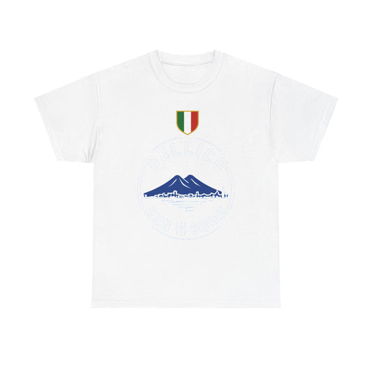 Italy Mountain Skyline T-Shirt — Retro Mount Vesuvius Italian Flag Tee