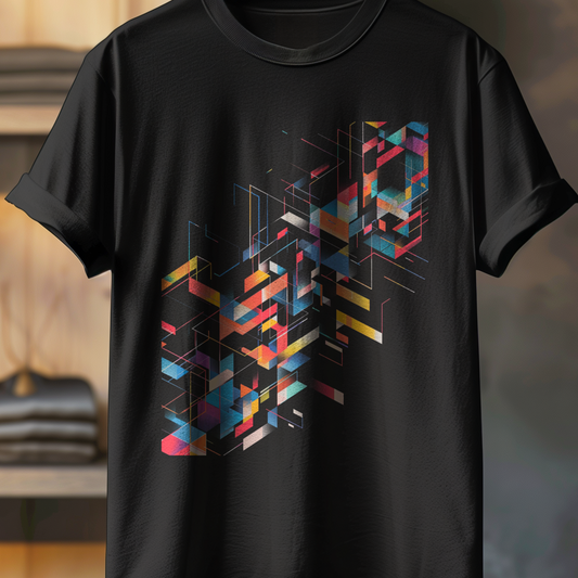 Abstract Geometric Hue Graphic T-Shirt