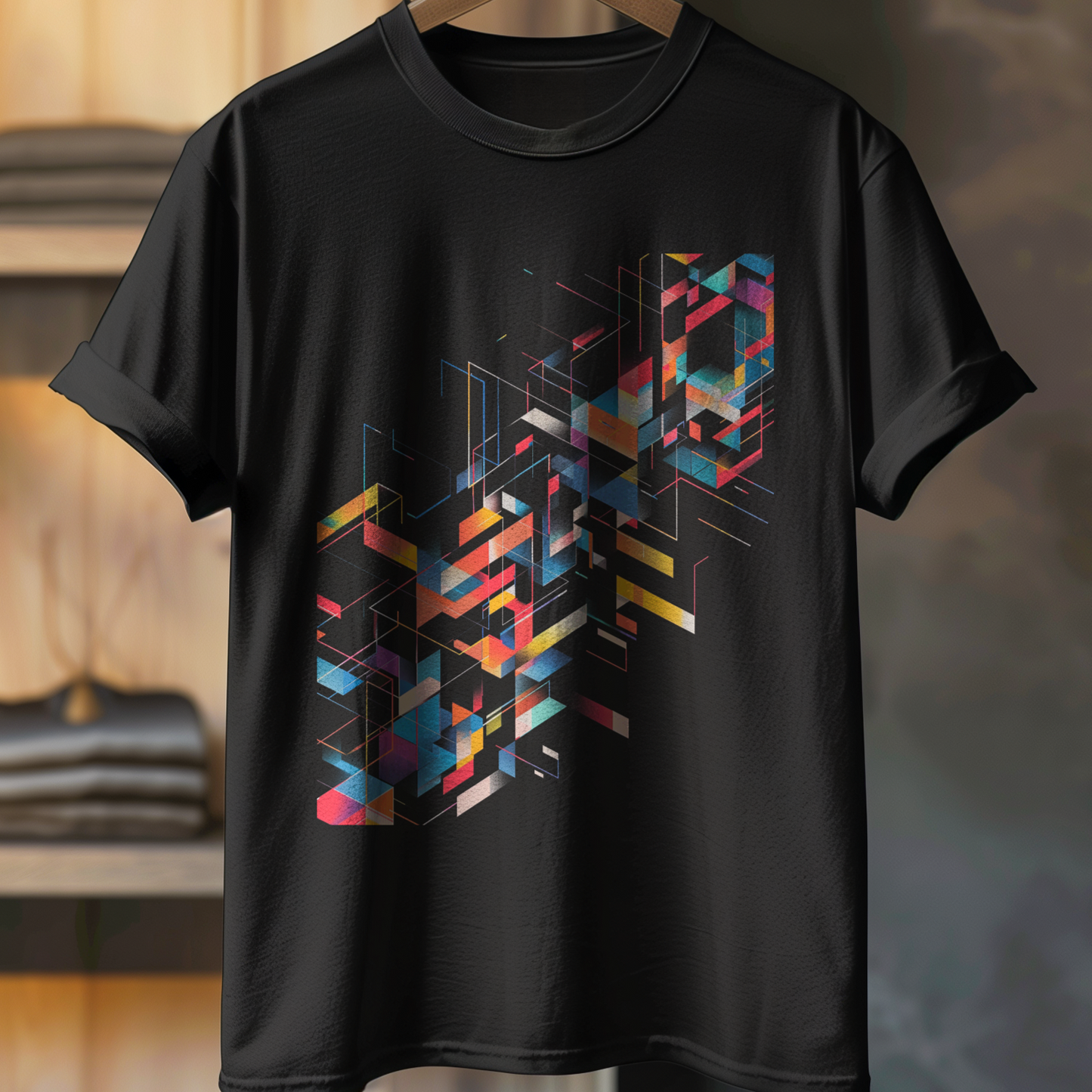 Abstract Geometric Hue Graphic T-Shirt