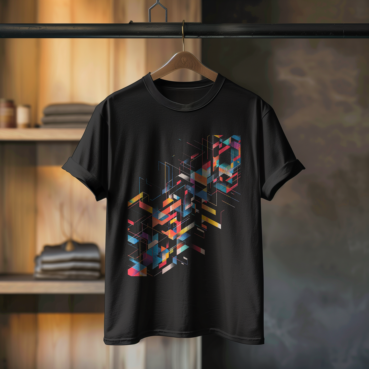 Abstract Geometric Hue Graphic T-Shirt