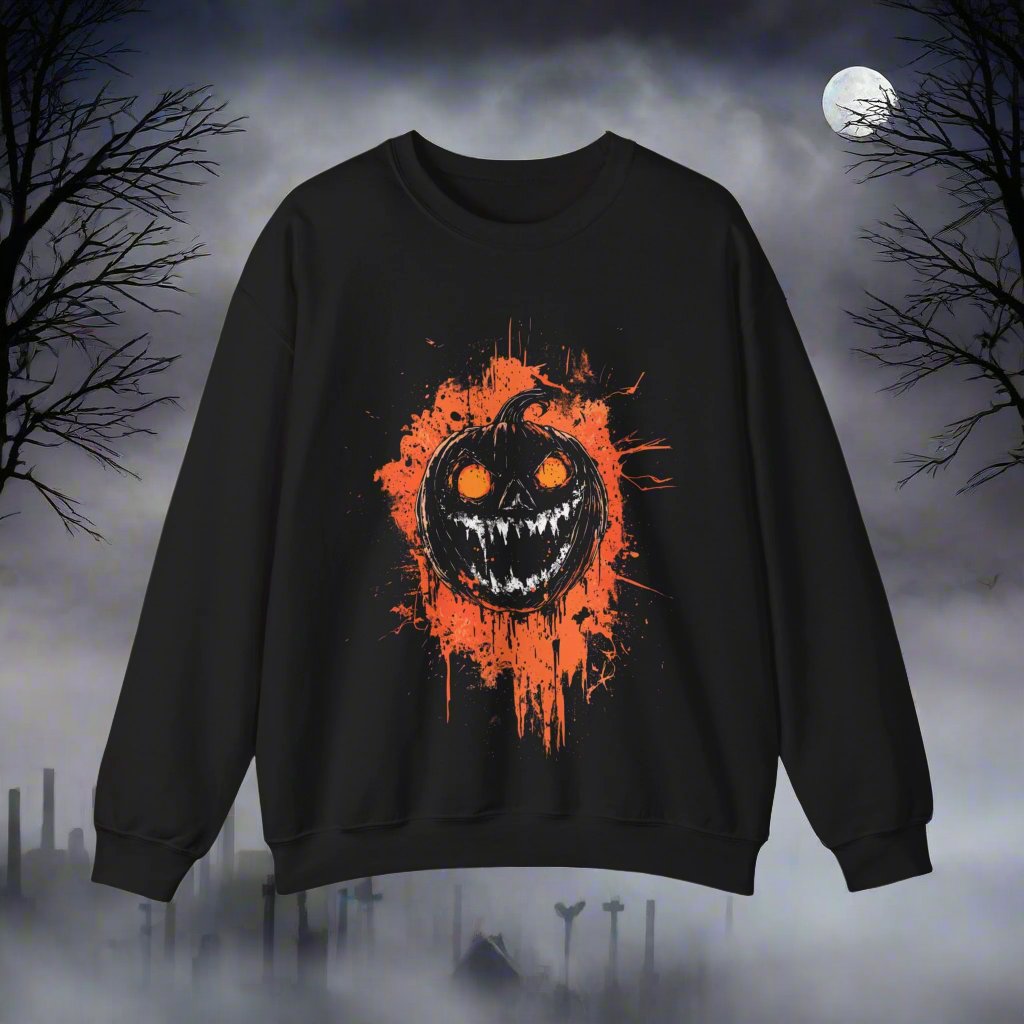 Splatter Pumpkin Halloween Graphic Sweatshirt