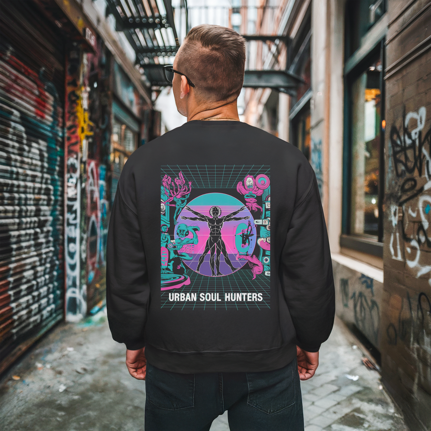 Retrowave VirtuoMan Graphic Sweatshirt