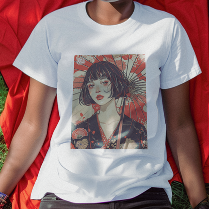 Japanese Art Umbrella Girl T-Shirt