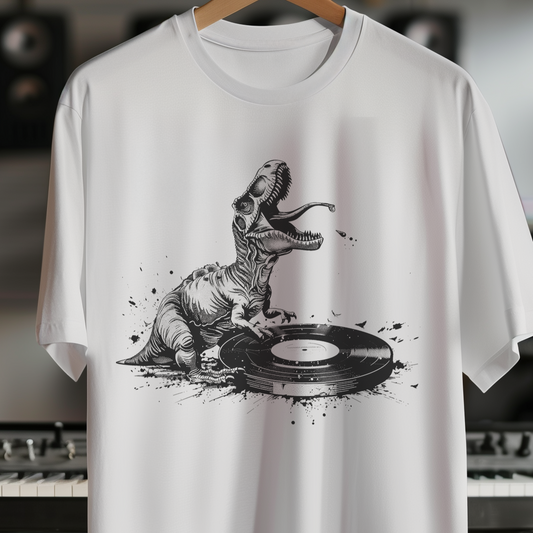 Dinosound Roar Vinyl DJ Graphic T-Shirt