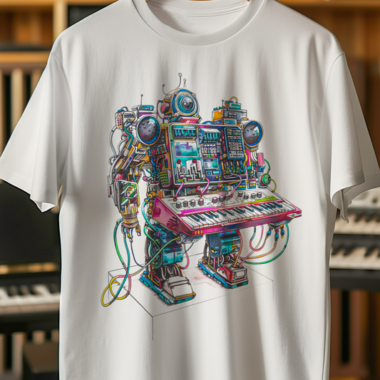 Cyborg Synth Ruler Graphic T-Shirt
