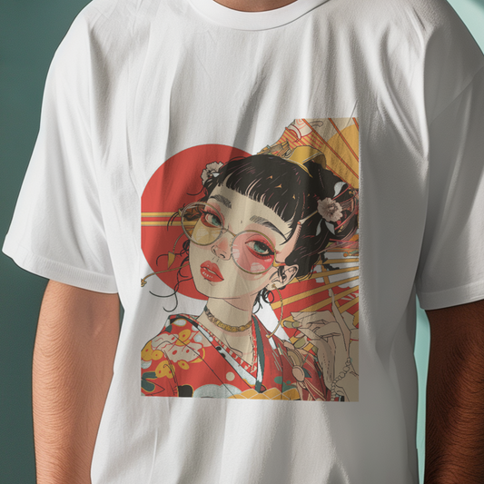 Japanese Art Hippie Girl T-Shirt