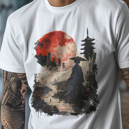 Manga Anime Sunset City T-Shirt